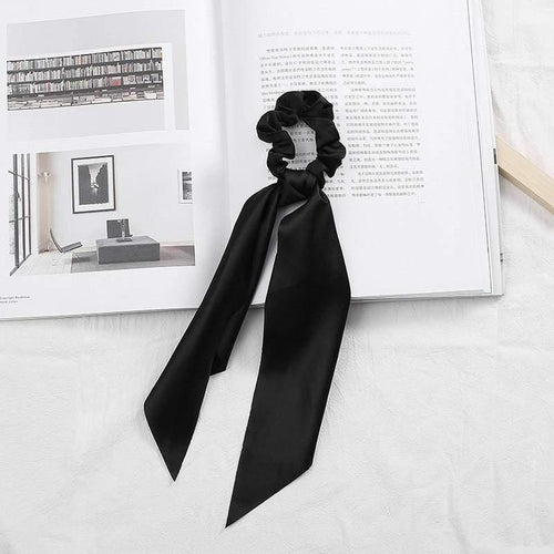 Women Streamers Scrunchies Polka Dot Floral Print Elastic Bow Hair Rope Girl Hair Ties Korean Sweet Hair Accessories Headwear