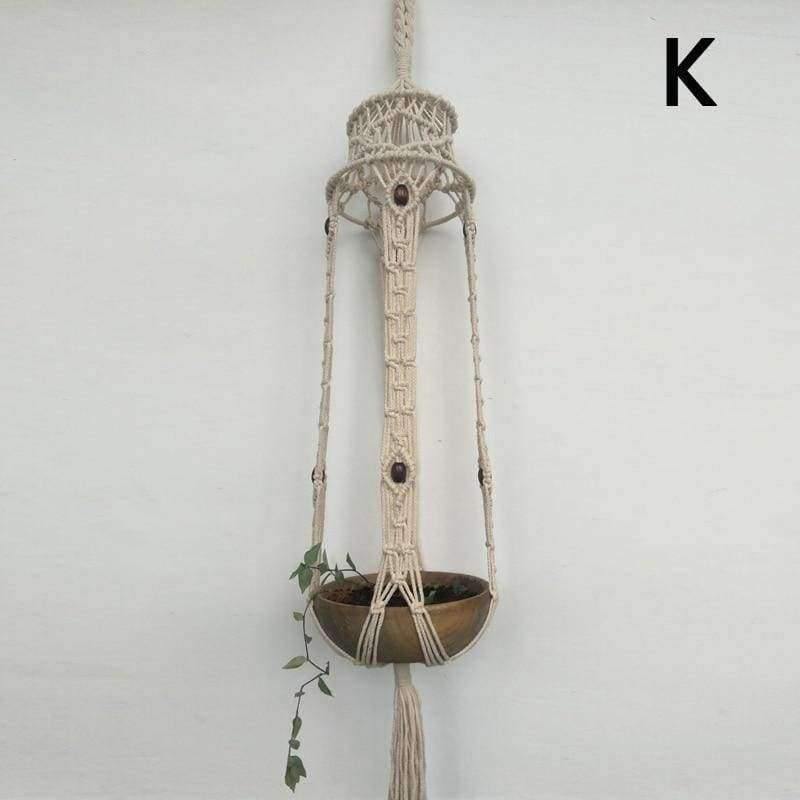 Planet Gates 1 X Vintage Boho Wall Decor Macrame Cotton Linen Plant Flower Pot Holder Hanging Rope Lifting Baskets Planters Garden Supplies
