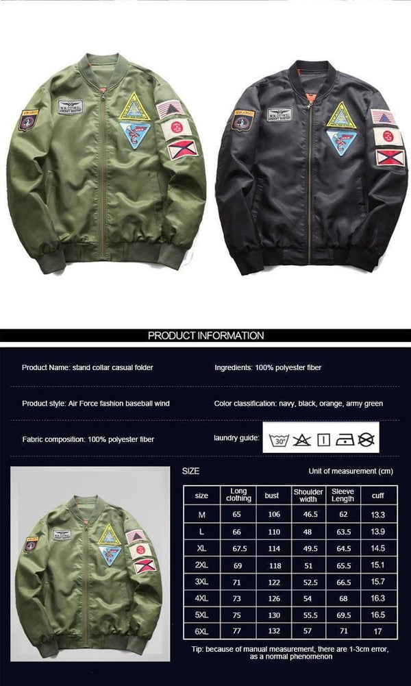 Planet Gates 1 / XL Jacket Men Plus Size 6XL Military tactical jacket  masculino Pilot Bomber Jacket