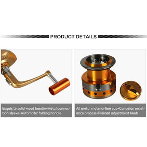 Planet Gates 10 / 1000 Series Saltwater Spinning Fishing Reel 1000-5000 Series Metal Spool Carp Fishing Reels Coil Wheel Tackles 10BB 5.5:1