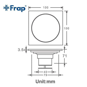 Planet Gates 10*10cm Floor Drains Square Bath Drains Strainer Hair Antique Brass Carved Bathroom Floor Drain Waste Grate Drain Y38083 (Y38083)
