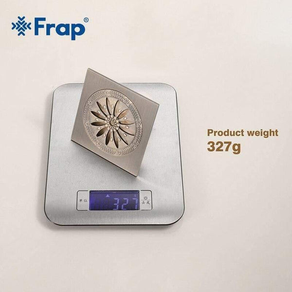 Planet Gates 10*10cm Floor Drains Square Bath Drains Strainer Hair Antique Brass Carved Bathroom Floor Drain Waste Grate Drain Y38083 (Y38083)
