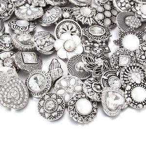 Planet Gates 10 10pcs/lot 18mm Snap Jewelry Mix Many Styles 18mm Metal Snap buttons Gold Rose Gold Buttons Rhinestone Snaps Jewelry