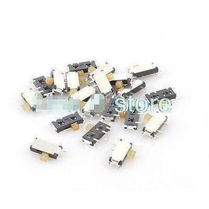 Planet Gates 10/20/50PCS DC 50V 0.3A 7 Pin On-On 2 Position 1P2T SPDT SMD SMT  Horizontal Slide Switch Side Knob PCB Right Angle MSK-12C01-07