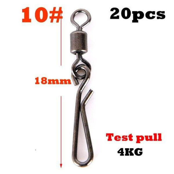 Planet Gates 10 20pcs Fishing Swivels Rolling Swivel Interlock Snap Size 12/10/8/6/4/2 Hook Lure Connector Terminal Tackle Swivel Fishing 2032