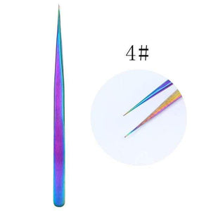 Planet Gates 10 21 Style Rainbow Stainless Steel Nail Cuticle Pusher Tweezer Nail Art Files UV Gel Polish Remove Manicure Care Groove Clean Tool