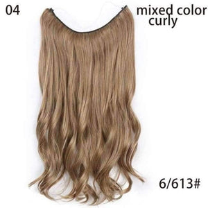 Planet Gates #10 / 22inches Fish Line Hairpieces 22'' Invisible Wire No Clips in Hair Extensions Secret Silky Straight Synthetic Hairs 100g/pic