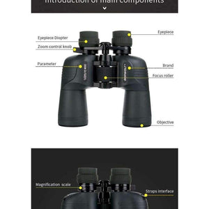 Planet Gates 10-30X50 Binoculars BAK4 Prism FMC Optical Lens High Power Hunting Birdwatching Light night vision telescope