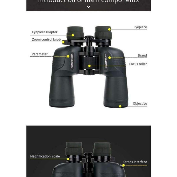 Planet Gates 10-30X50 Binoculars BAK4 Prism FMC Optical Lens High Power Hunting Birdwatching Light night vision telescope