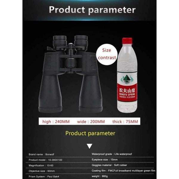 Planet Gates 10-380X100  High magnification long range zoom 10-60 times hunting telescope Binoculars  HD Professiona  Zoom