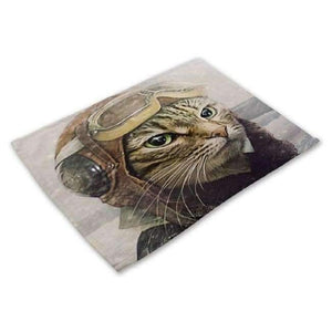 Planet Gates 10 / 42X32CM Designs Cartoon Cat Table Mats For Dining Table Mermaid King Bowl Tableware Pad Coaster Kitchen Accessories Retro