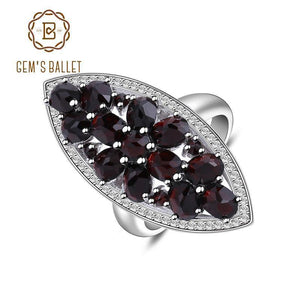 Planet Gates 10 6.3Ct Natural Black Garnet Gemstone Wedding Engagement Ring 925 Sterling Silver Fine Jewelry For Women