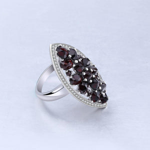 Planet Gates 10 6.3Ct Natural Black Garnet Gemstone Wedding Engagement Ring 925 Sterling Silver Fine Jewelry For Women