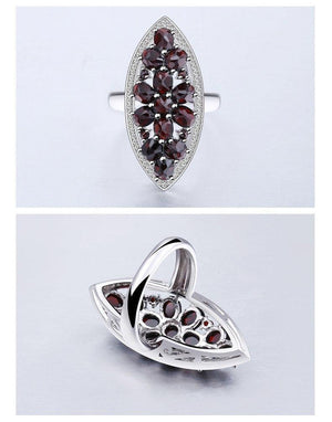 Planet Gates 10 6.3Ct Natural Black Garnet Gemstone Wedding Engagement Ring 925 Sterling Silver Fine Jewelry For Women