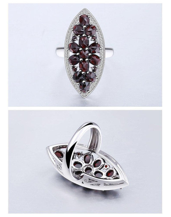 Planet Gates 10 6.3Ct Natural Black Garnet Gemstone Wedding Engagement Ring 925 Sterling Silver Fine Jewelry For Women