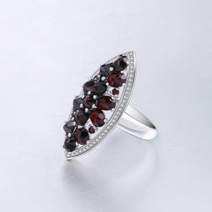 Planet Gates 10 6.3Ct Natural Black Garnet Gemstone Wedding Engagement Ring 925 Sterling Silver Fine Jewelry For Women