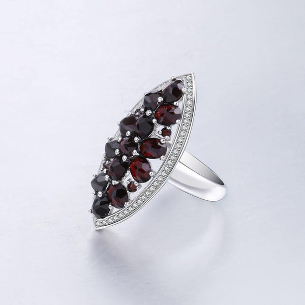 Planet Gates 10 6.3Ct Natural Black Garnet Gemstone Wedding Engagement Ring 925 Sterling Silver Fine Jewelry For Women
