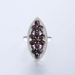 Planet Gates 10 6.3Ct Natural Black Garnet Gemstone Wedding Engagement Ring 925 Sterling Silver Fine Jewelry For Women