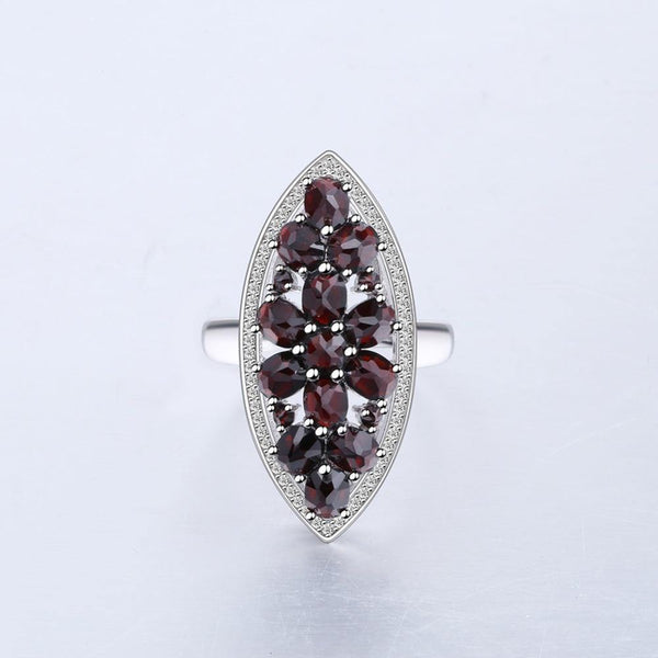 Planet Gates 10 6.3Ct Natural Black Garnet Gemstone Wedding Engagement Ring 925 Sterling Silver Fine Jewelry For Women