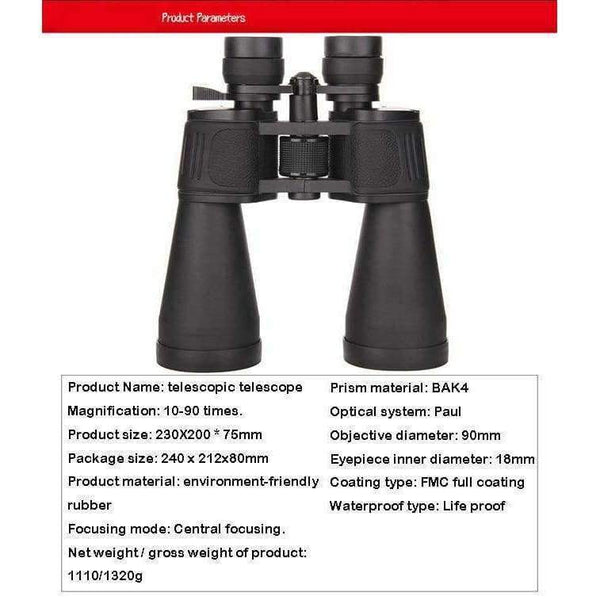 Planet Gates 10-90x80 waterproof High-power HD Night Vision Hunting binoculars telescope professional hunting telescope Free shipping