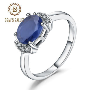 Planet Gates 10 925 Sterling Silver Ring 2.02Ct Classic Natural Blue Sapphire Rings For Women Engagement Wedding Gift Fine Jewelry
