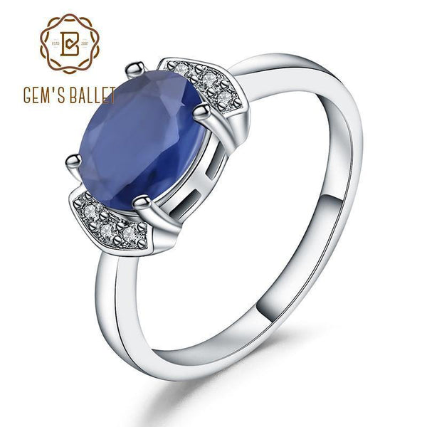 Planet Gates 10 925 Sterling Silver Ring 2.02Ct Classic Natural Blue Sapphire Rings For Women Engagement Wedding Gift Fine Jewelry