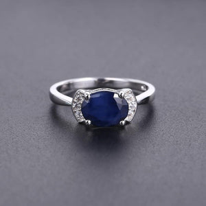 Planet Gates 10 925 Sterling Silver Ring 2.02Ct Classic Natural Blue Sapphire Rings For Women Engagement Wedding Gift Fine Jewelry