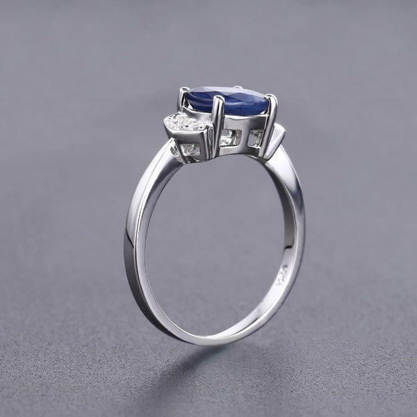 Planet Gates 10 925 Sterling Silver Ring 2.02Ct Classic Natural Blue Sapphire Rings For Women Engagement Wedding Gift Fine Jewelry