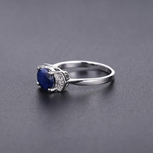 Planet Gates 10 925 Sterling Silver Ring 2.02Ct Classic Natural Blue Sapphire Rings For Women Engagement Wedding Gift Fine Jewelry