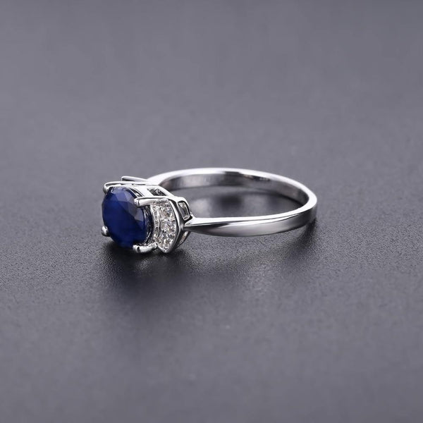 Planet Gates 10 925 Sterling Silver Ring 2.02Ct Classic Natural Blue Sapphire Rings For Women Engagement Wedding Gift Fine Jewelry