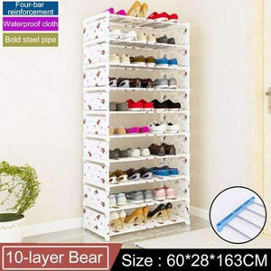Planet Gates 10-Bear Multi Layer Shoe rack Non-woven fabric Easy Assemble organize Storage Shelf Shoe cabinet fashion bookshelf Living Room Furniture