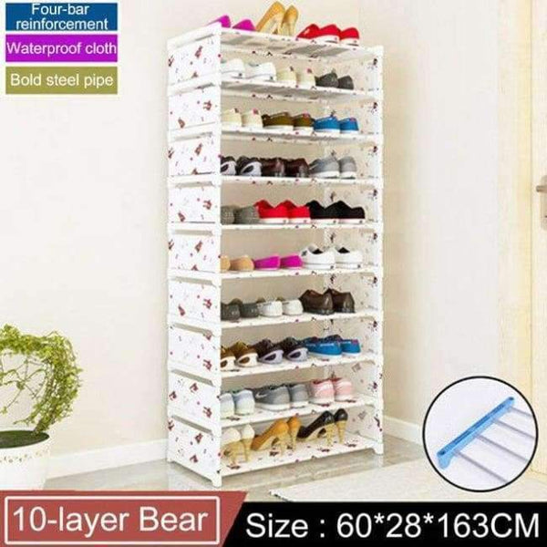 Planet Gates 10-Bear Multi Layer Shoe rack Non-woven fabric Easy Assemble organize Storage Shelf Shoe cabinet fashion bookshelf Living Room Furniture