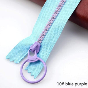 Planet Gates 10 blue / 3# / 15cm 10Pcs Meetee 15-40cm 3# Closed End Resin Zippers Pull Ring Zip Slider Head For Sewing Bags Wallet Purse Cloth Accessories Crafts