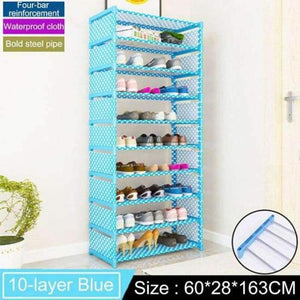 Planet Gates 10-Blue Multi Layer Shoe rack Non-woven fabric Easy Assemble organize Storage Shelf Shoe cabinet fashion bookshelf Living Room Furniture