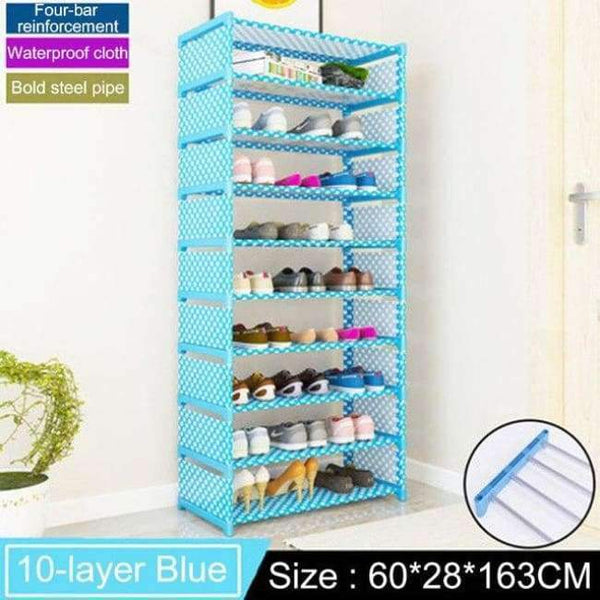 Planet Gates 10-Blue Multi Layer Shoe rack Non-woven fabric Easy Assemble organize Storage Shelf Shoe cabinet fashion bookshelf Living Room Furniture
