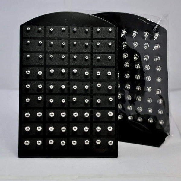 Planet Gates 10 Cards Retro Round Metal Ball Stainless Steel Stud Earrings For Womem Jewelry Wholesale Bulks Lots RL282