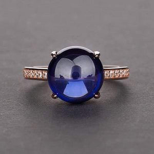 Planet Gates 10 / Dark blue 925 Sterling Silver Rings For Women Natural Gemstone Original Wedding Fashion Brand Ring Jewelry Gift