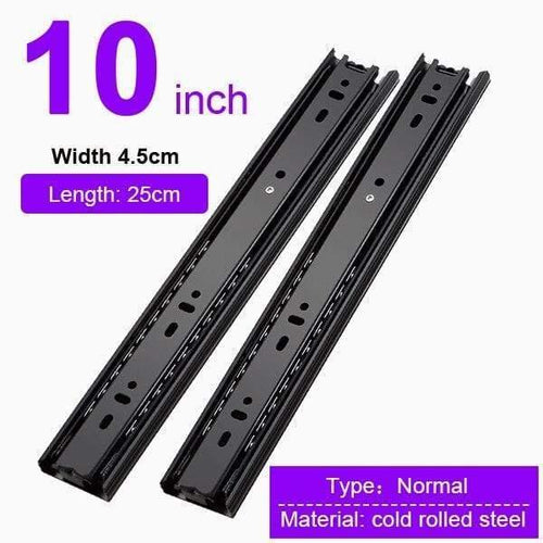 Drawer Slide Rail 4-24 Inch Ball Bearing Three Fold Full Extended Furniture Hardware