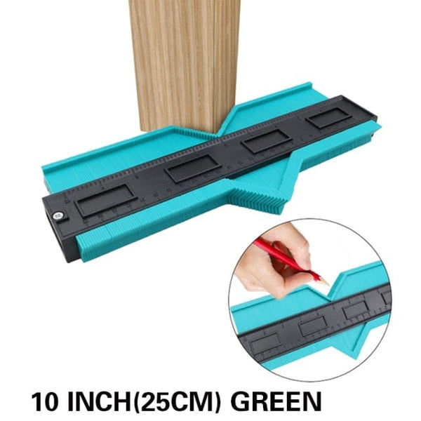 Planet Gates 10 Inch Green Profile Contour Gauge line Copier Ruler Cutting template Construction Woodworking Measuring instrument ceramic Tiling tiles tool