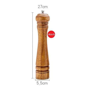 Manual Pepper Grinder Oak Wood Salt And Pepper Mill Multi-purpose Cruet 5" 8" 10" Kitchen Tool With Ceramic Grinder