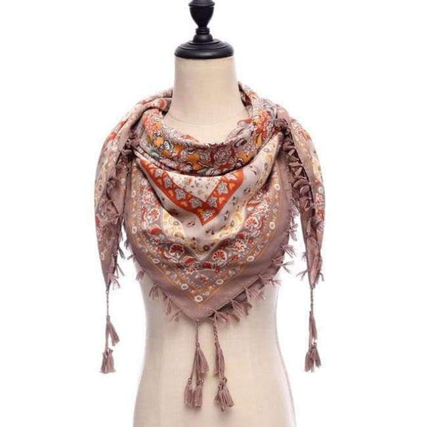 Planet Gates 10-khaki New brand women scarf square cotton shawls and wraps lady pashmina Tassels Bohemia foulard winter female bandana hijabs
