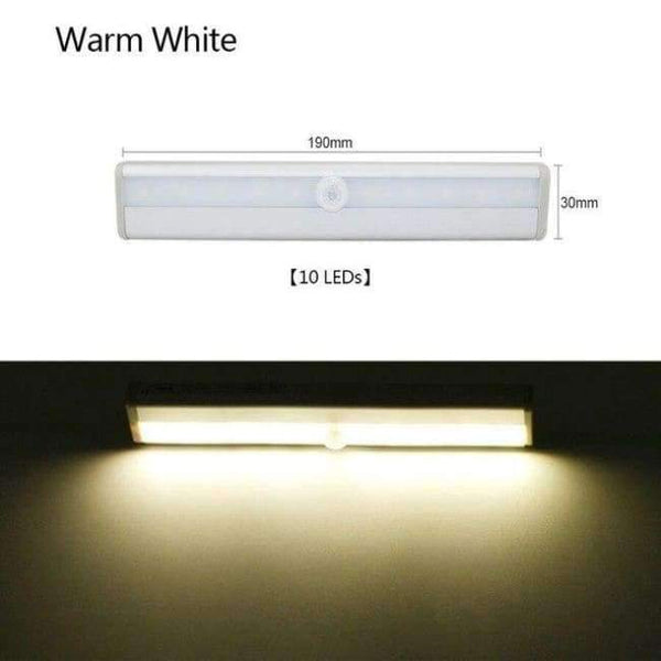 Planet Gates 10 LEDs Warm White LED Cabinet Light IR Infrared Motion Detector Sensor Closet Night Light 10 leds 6leds Lamp Induction Wardrobe Steps Bar Lighting
