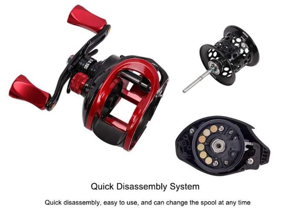 Planet Gates 10 / Left Hand XF-50 Baitcasting Reel 190g 10BB 6.6:1 Magnet Brake System 12.5g Aluminum alloy Lightweight spool Fishing Lure Bait