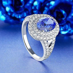 Planet Gates 10 / Light Blue 925 Sterling Silver Oval Aquamarine Sapphire Gemstone Wedding Engagement Diamonds Ring Jewelry Wholesale