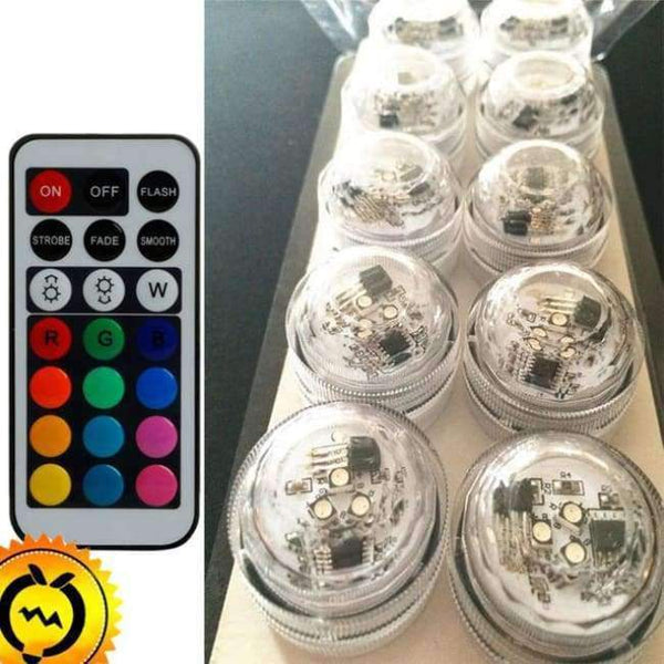 Planet Gates 10 lights 1 remote Remote Control Waterproof LED Party Tea Light Candle Discus Lamp Change To The Battery Christmas Hookah Table Home Wedding Decor