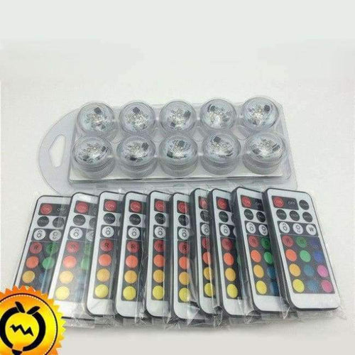 Planet Gates 10 lights 10 remotes Remote Control Waterproof LED Party Tea Light Candle Discus Lamp Change To The Battery Christmas Hookah Table Home Wedding Decor