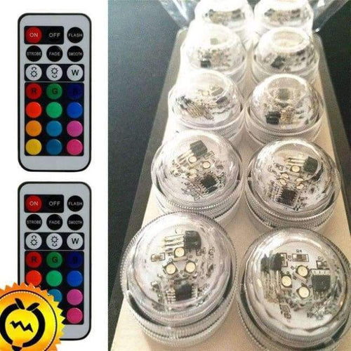 Planet Gates 10 lights 2 remotes Remote Control Waterproof LED Party Tea Light Candle Discus Lamp Change To The Battery Christmas Hookah Table Home Wedding Decor