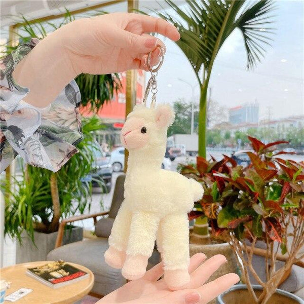Planet Gates 10 Lovely Alpaca Plush Toy Japanese Alpaca Soft Stuffed Cute Sheep Llama Animal Dolls keychain Doll