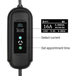Planet Gates 10 Meters Long EV Cable Charge Timer Mobile Charger 16A EVSE Portable for Electric Car Goods Type 2 Type 1