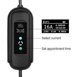 Planet Gates 10 Meters Long EV Cable Charge Timer Mobile Charger 16A EVSE Portable for Electric Car Goods Type 2 Type 1